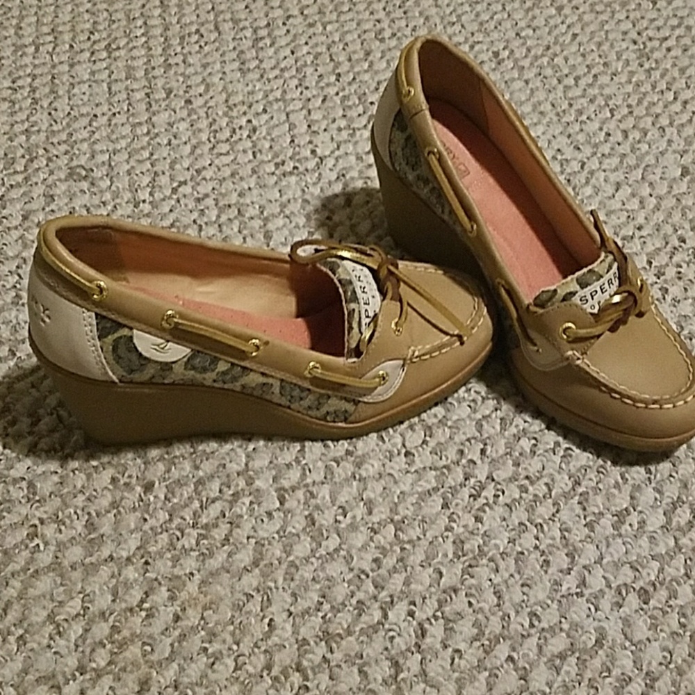 Sperry Leopard Wedges